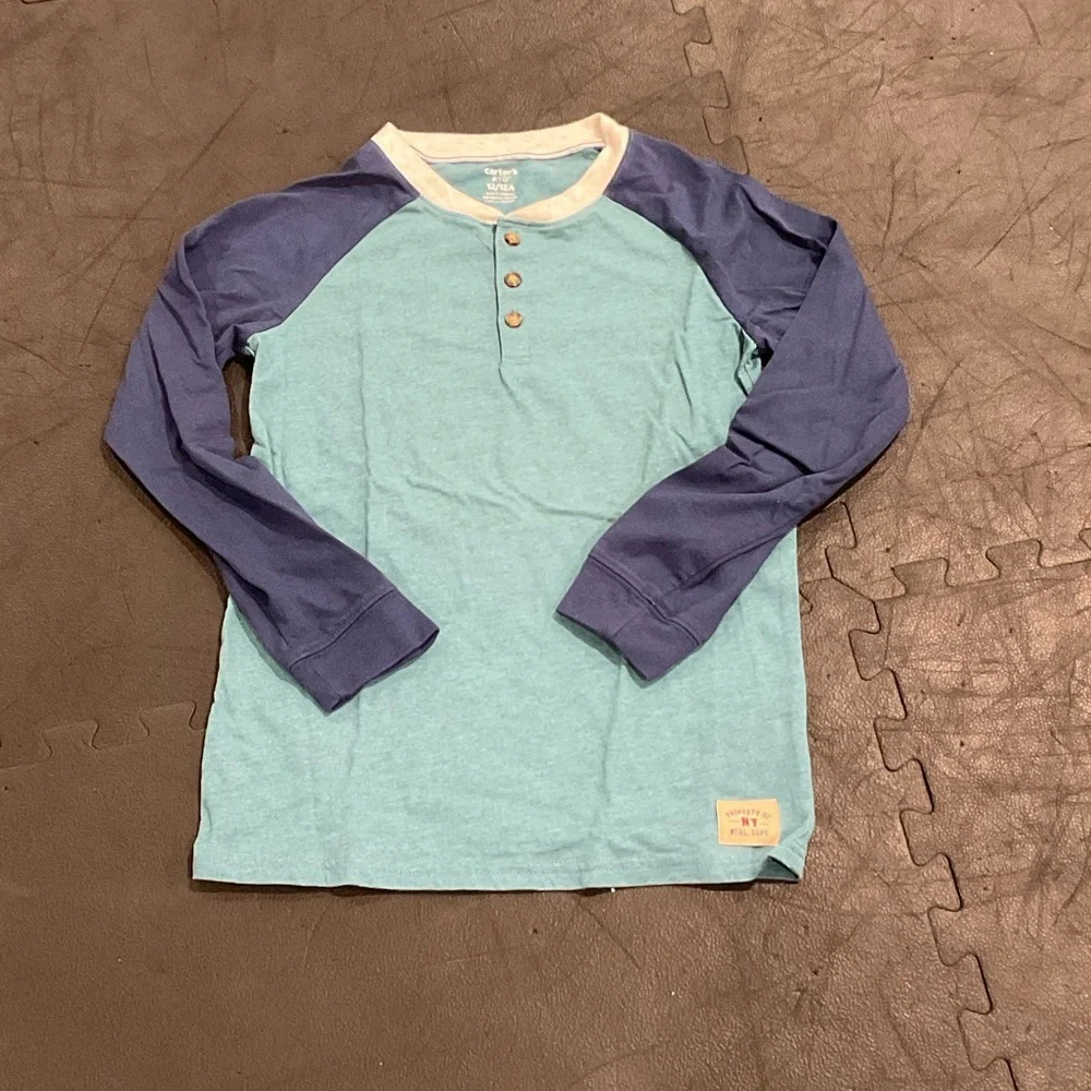 Carter's Teal and Navy Long Sleeve Shirt